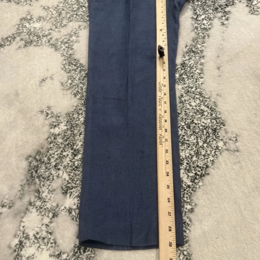 Joseph Abbound 100% Linen Dress Pants Mens Sz 36X30 Blue Flat Front Lightweight